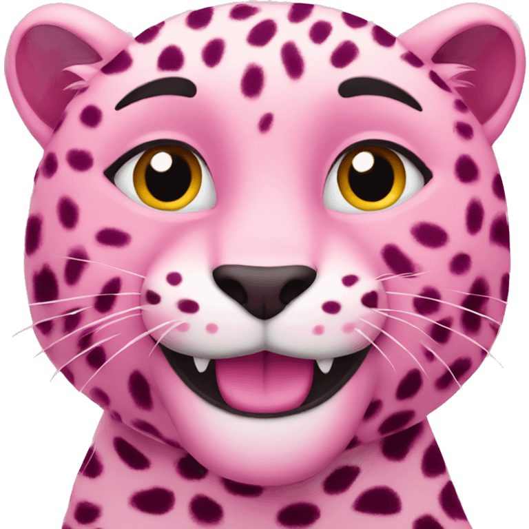 pink leopard smiling   emoji