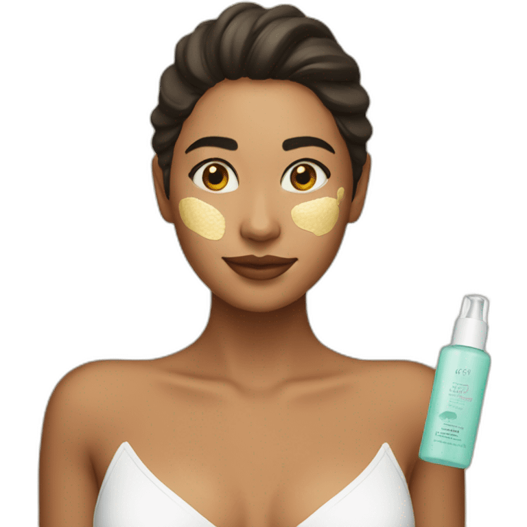 Chica haciendo skincare emoji