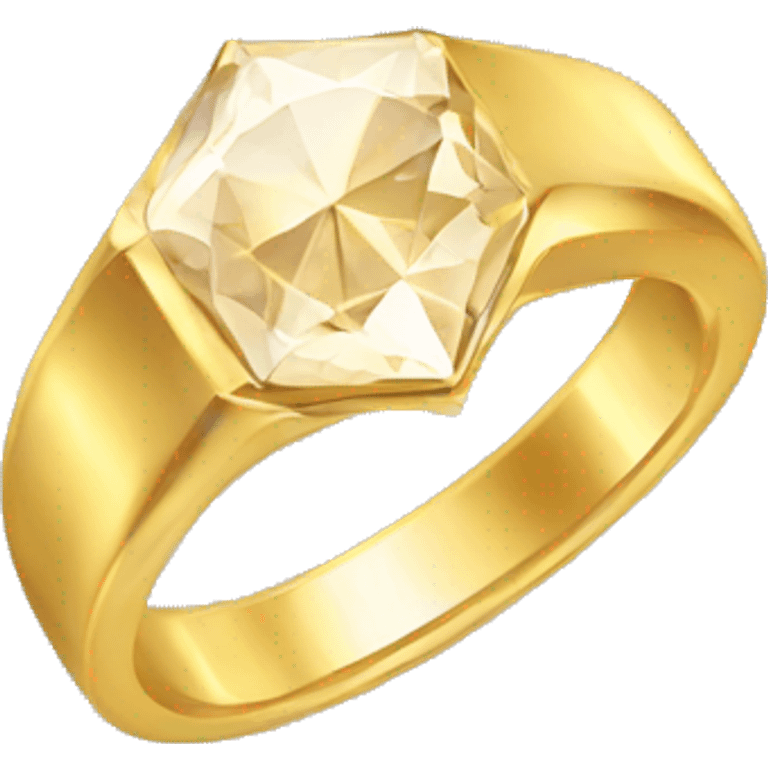 Gold diamond ring emoji