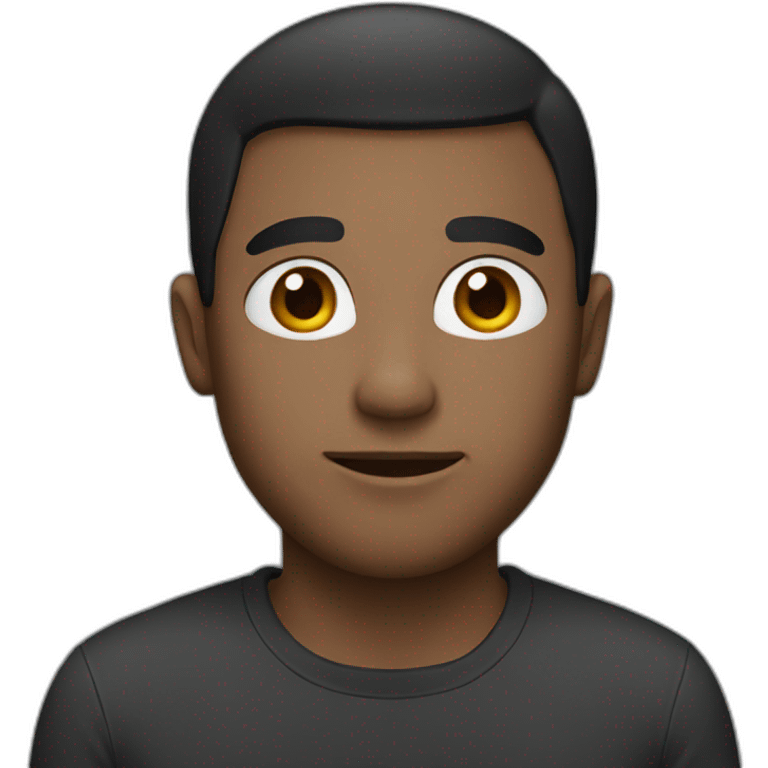 a guy with a black front emoji