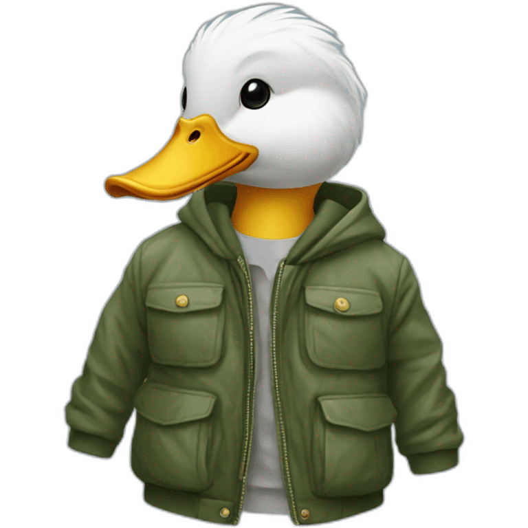 Duck wearing a jacket emoji