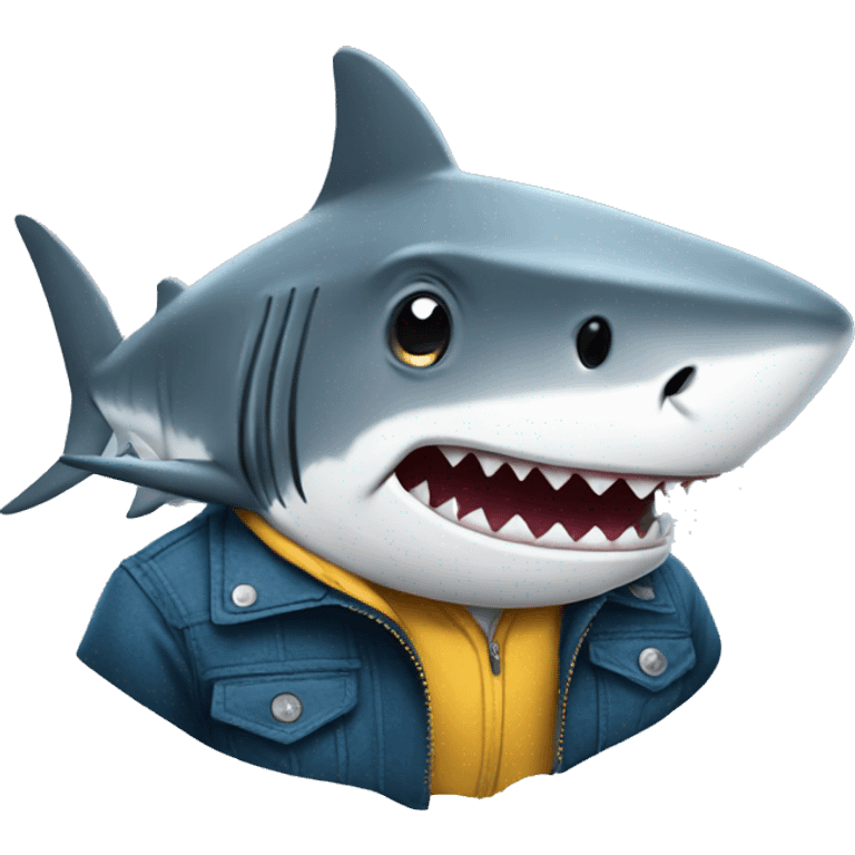 Shark with a jacket emoji