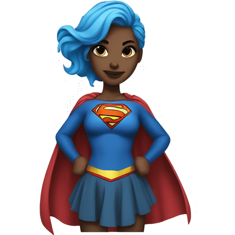 Supergirl with blue hair and sleev tatto emoji