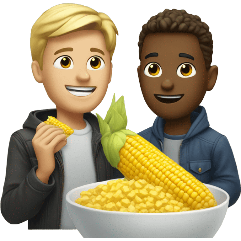 Dave and Bambi eating corn emoji