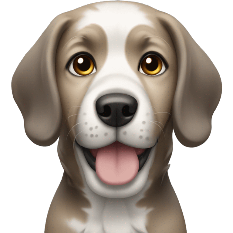 Dog with black,grey,Brown,blonde hair emoji