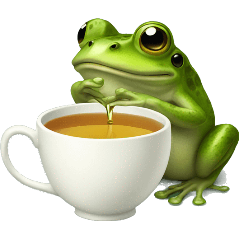 Frog drinking tea emoji