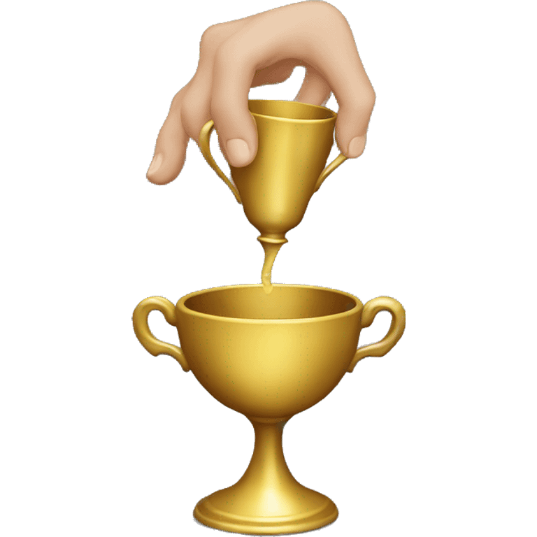 a hand with a empty golden cup emoji