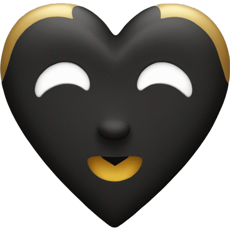 Black And Golden Heart Emoji emoji