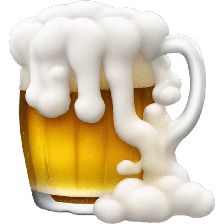 beer with a lot of foam emoji