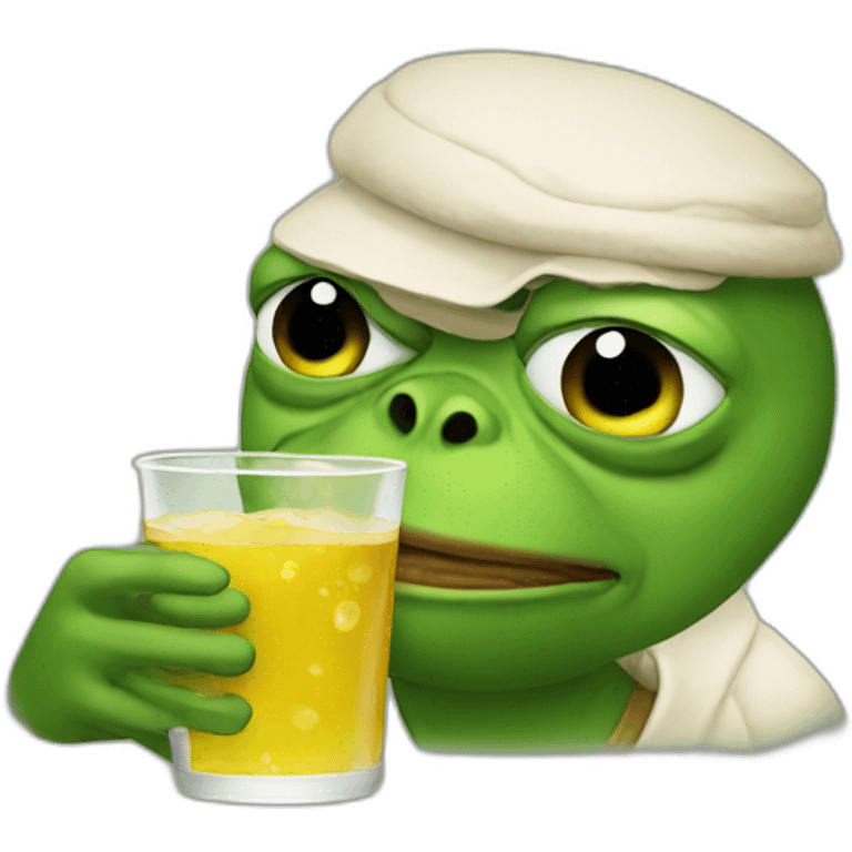 pepe drinking emoji