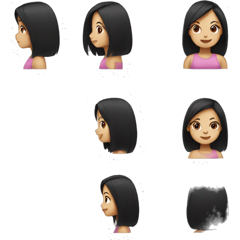 cute girl with black hair emoji