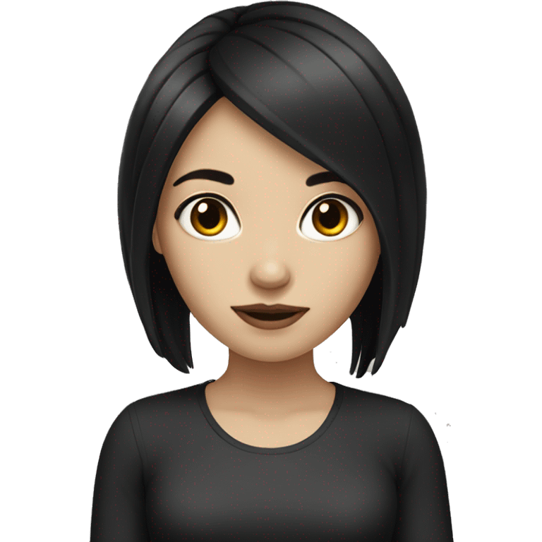 girl with black hair and white skin emoji