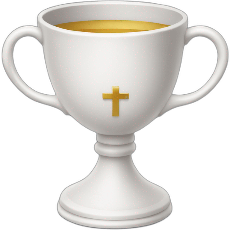 royal empty Christian cup for the winner with a cross emoji