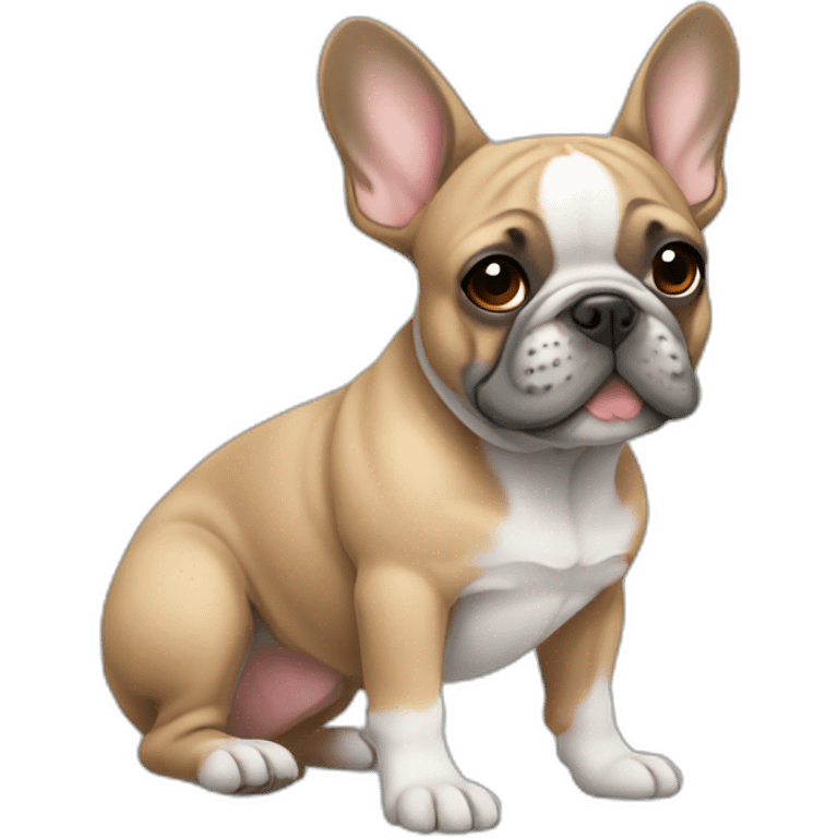 grey and fawn frenchie emoji