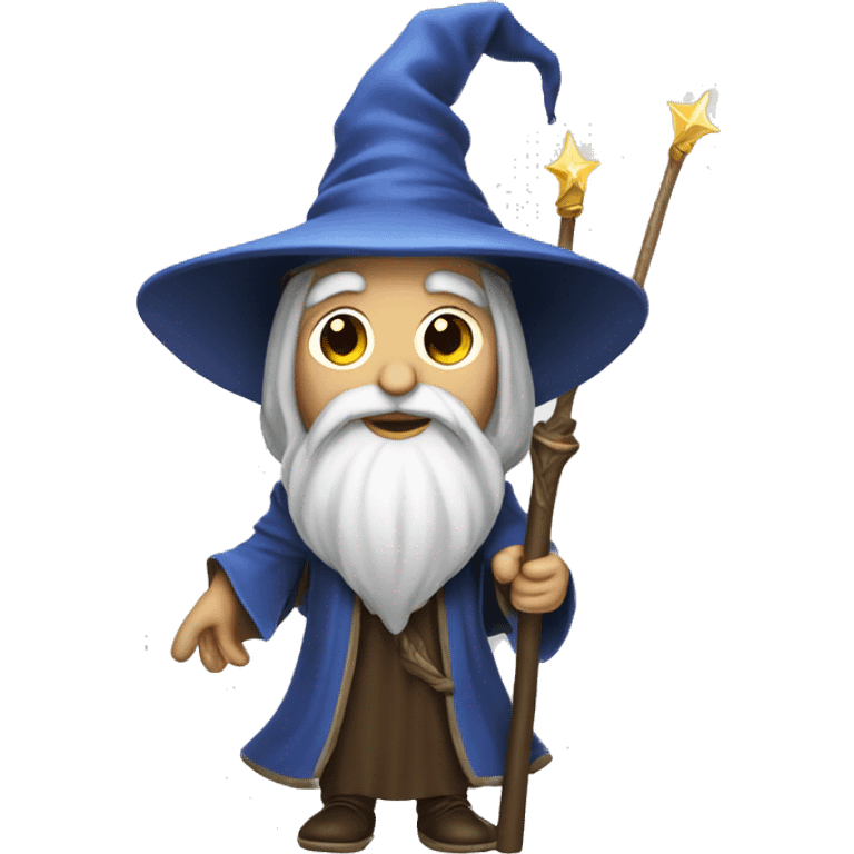 Wizard with a staff and pointed hat emoji