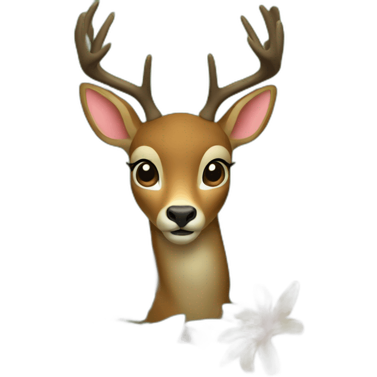 a deer inside jungle emoji