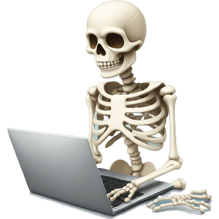 Skeleton on laptop emoji