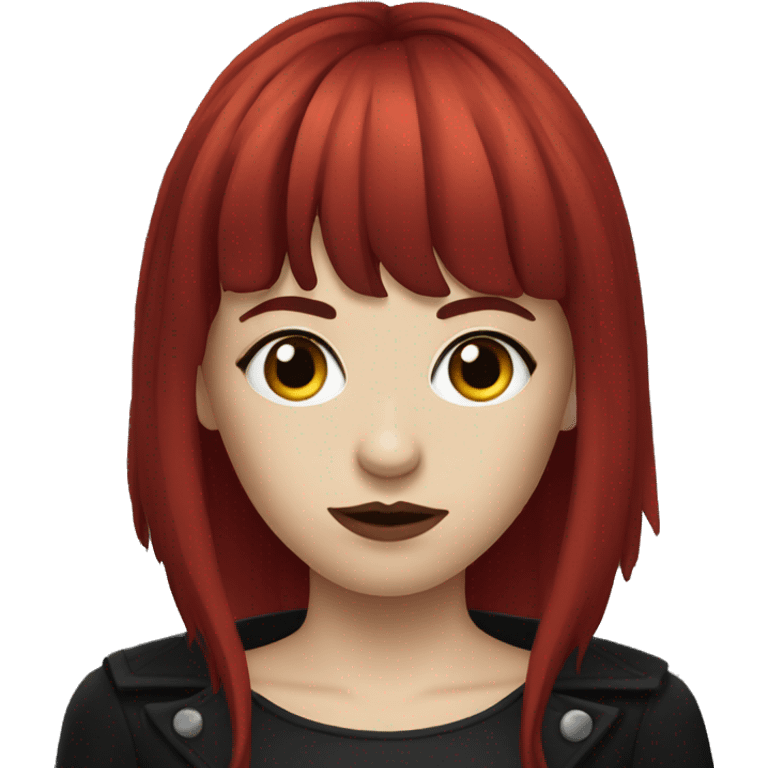 red-haired goth with bangs emoji