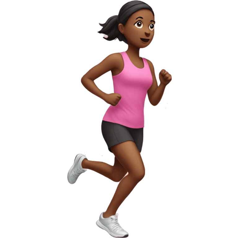 Girl jogging in pink emoji