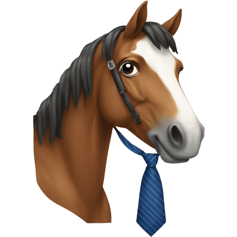 Horse wearing a tie emoji