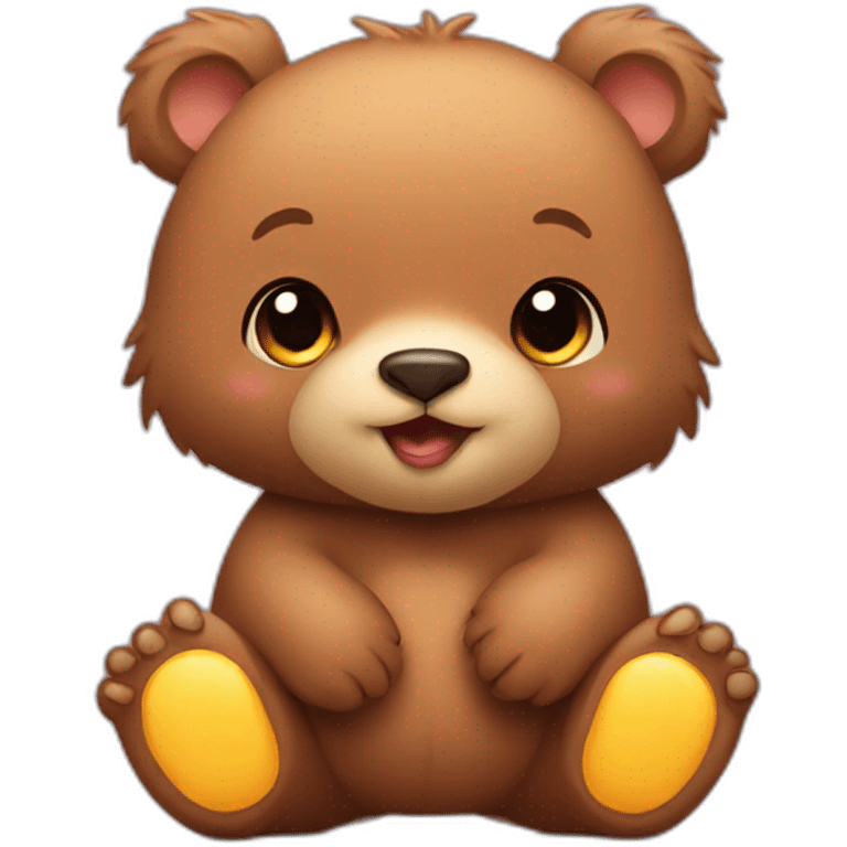 baby grizzly bear with nuggets emoji