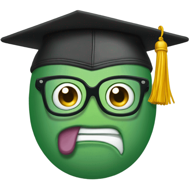 pickle face add glasses and graduation cap emoji