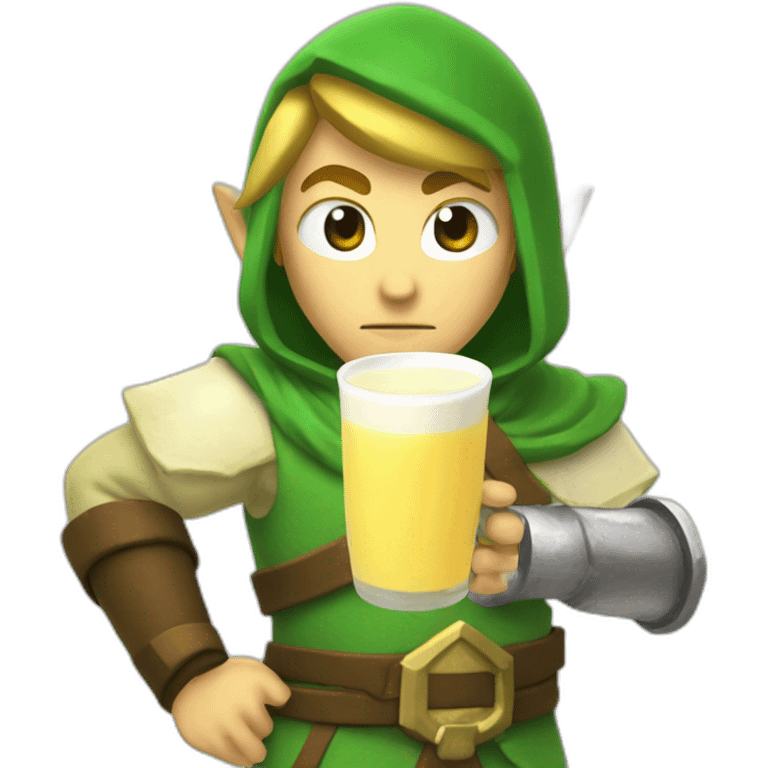 Zelda swordsman drinking a milk bottle  emoji