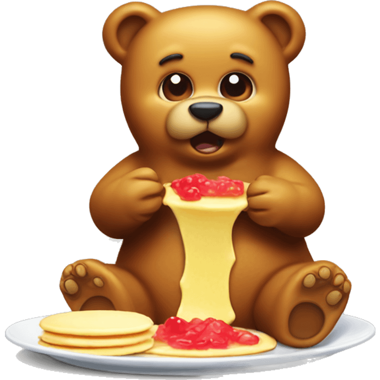 gummy bear eating pancakes  emoji