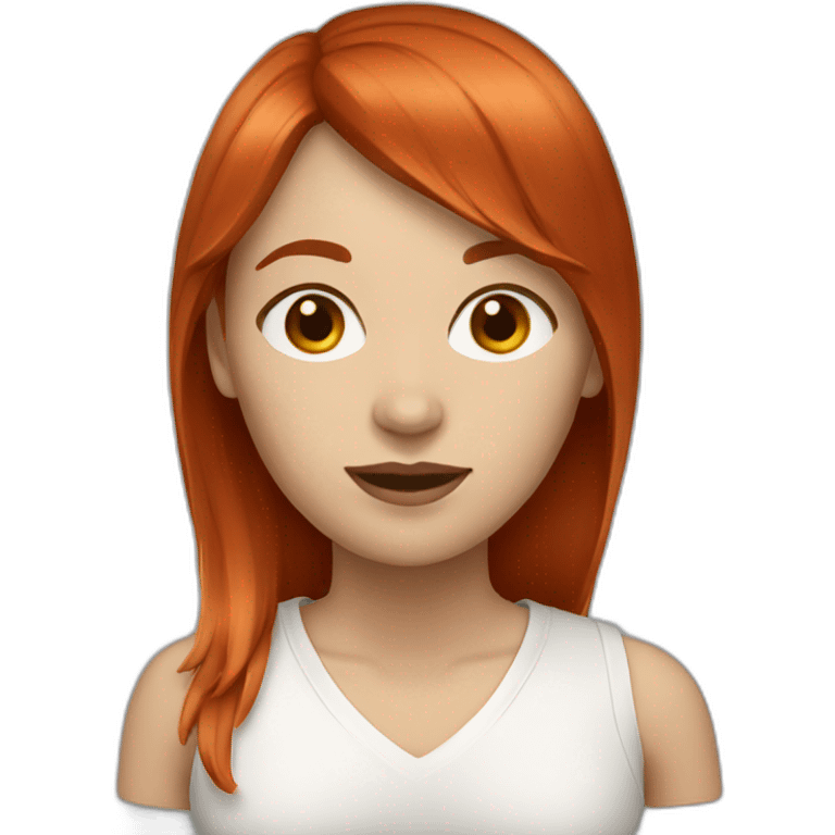 white-woman-with-brown-red-hair-fringe emoji