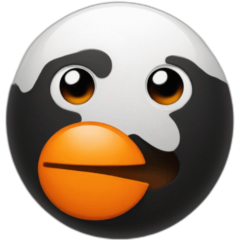 black and white orange emoji