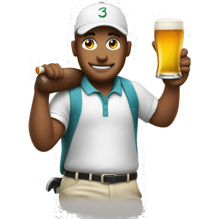 Golfer with a beer emoji