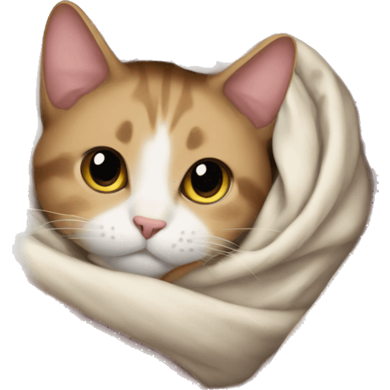 Cat swaddled in a blanket emoji