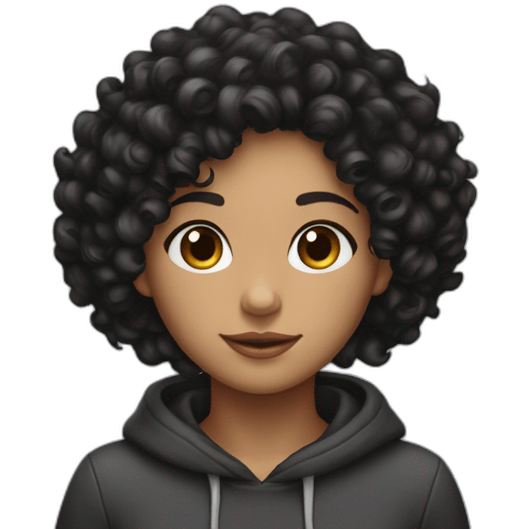 Black curly hair wait girl emoji