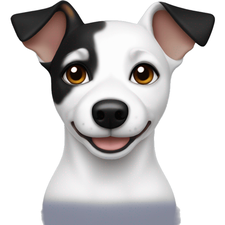 Total white jack russel ears black emoji