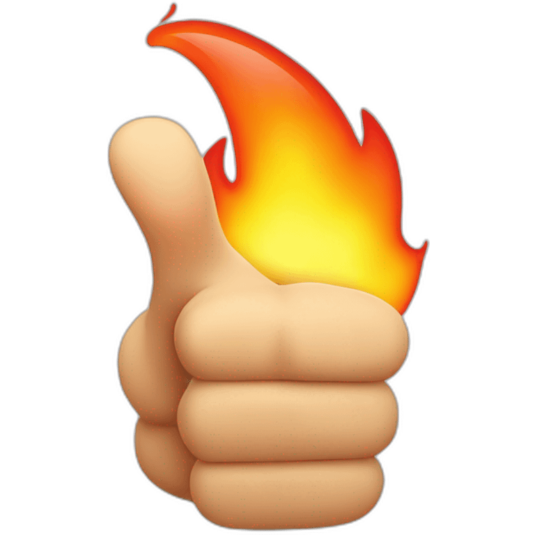 thumbs up with fire emoji