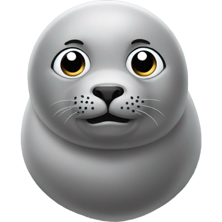 a seal turning it's head and looking awkward emoji