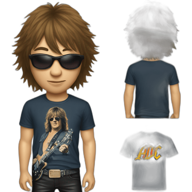 Richie Sambora wearing an AC/DC tshirt emoji