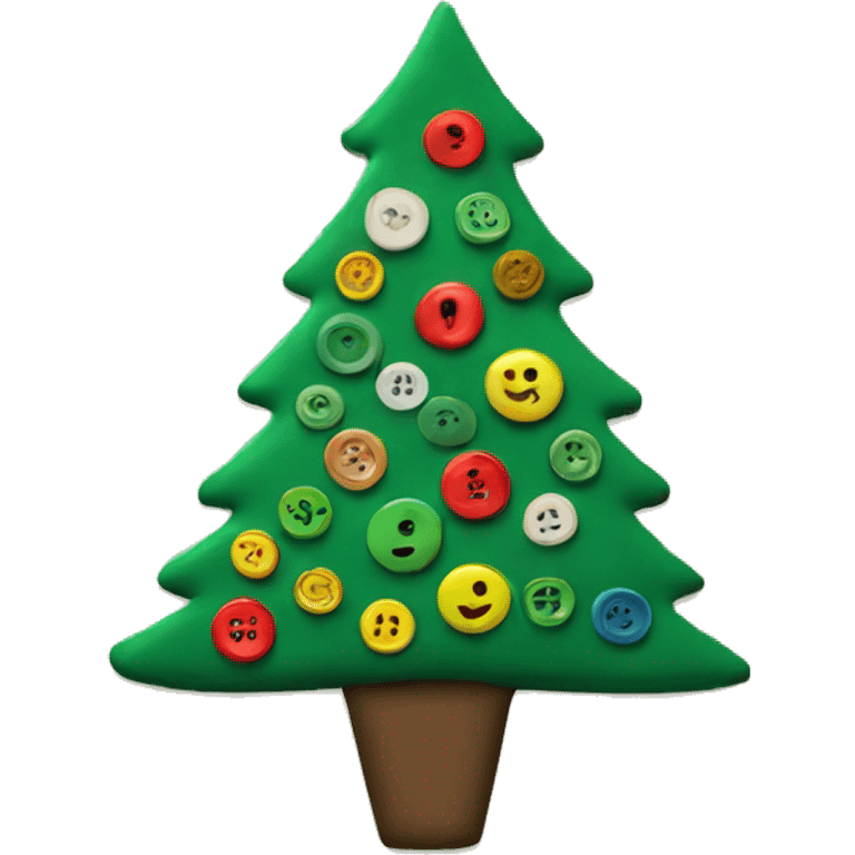 Christmas tree made of buttons emoji