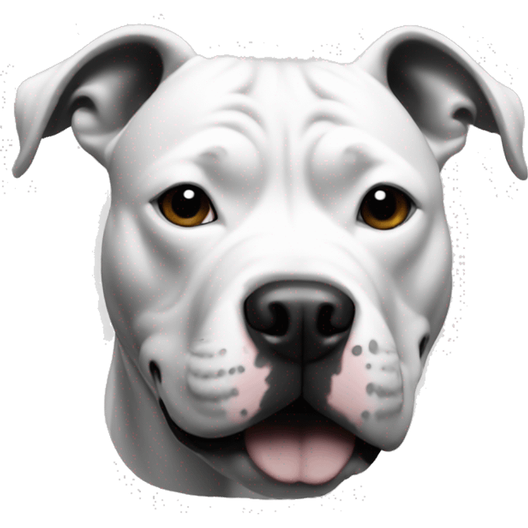 Pitbull, black and white emoji