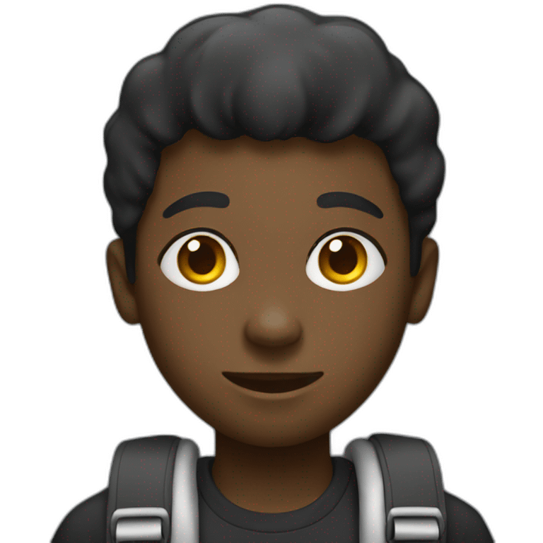 black boy student with a laptop emoji