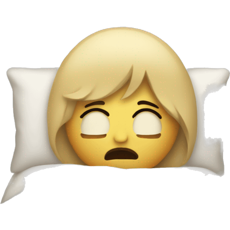 Person crying in bed  emoji