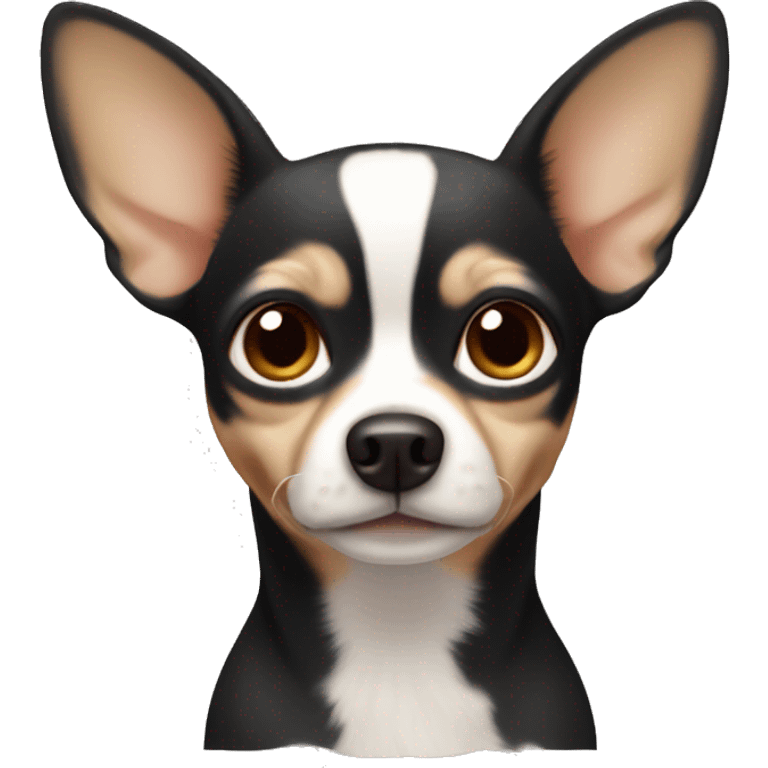 Chihuahua with beige ears and white face emoji