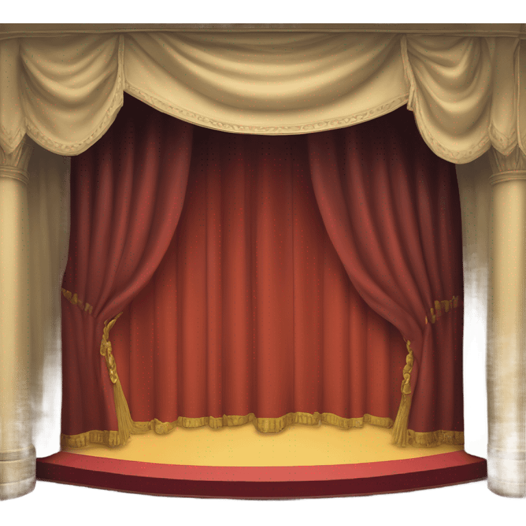 theatre curtain coming down and actors greeting on stage emoji