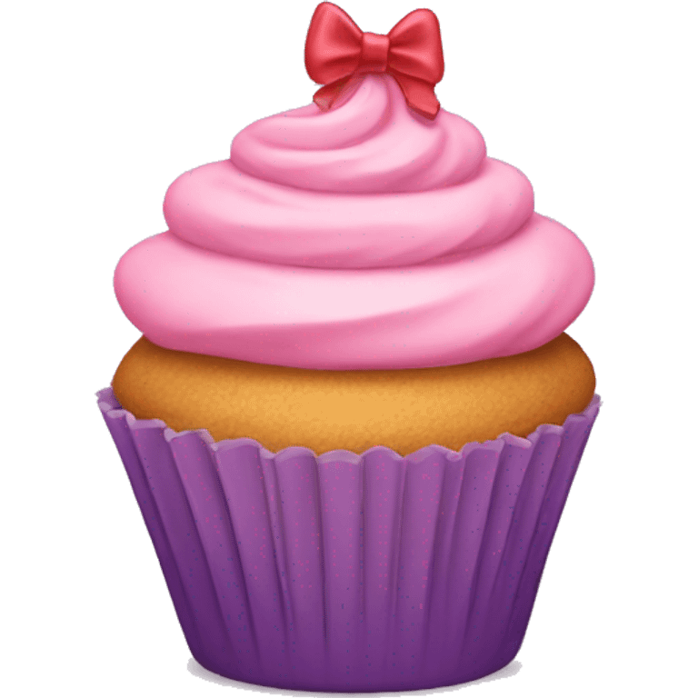 Cupcake with bow emoji