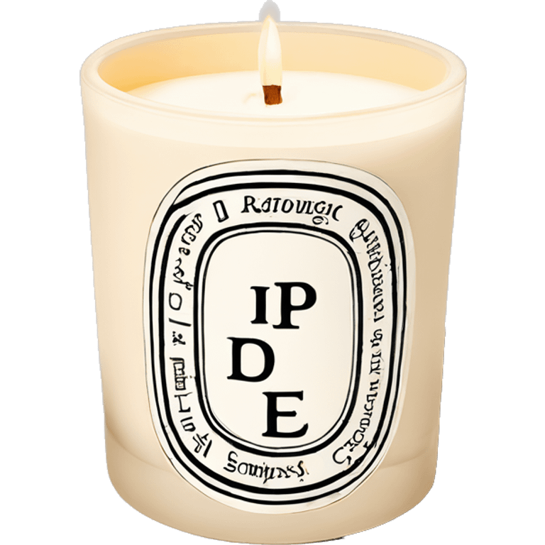 realistic cream coloured diptyque branded candle emoji