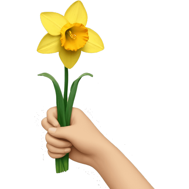 hand holding a daffodil emoji