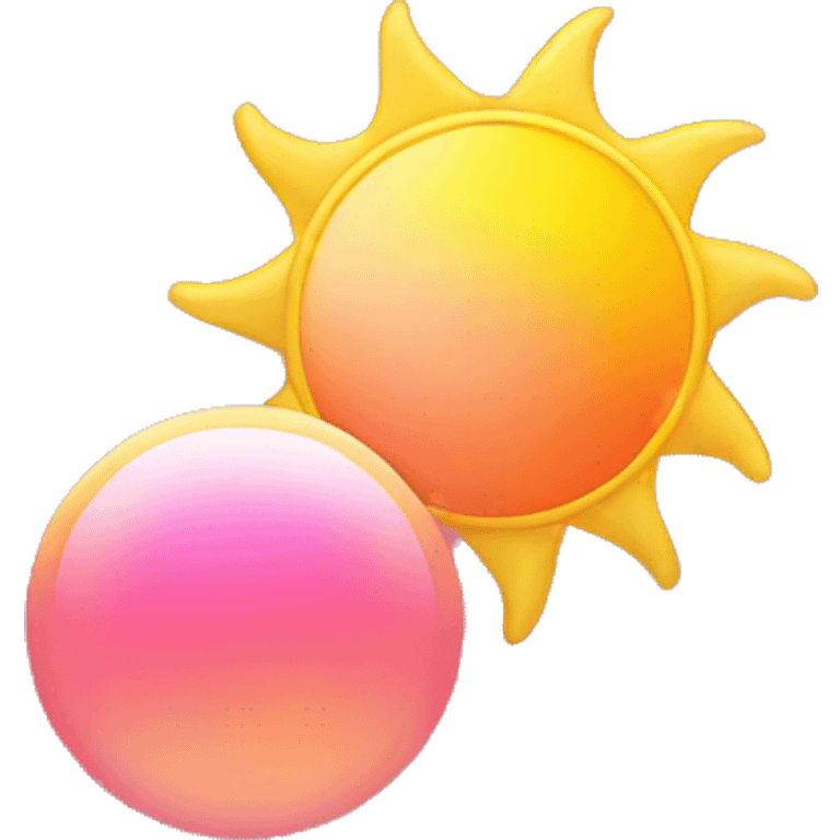 pink orange and yellow colored sun  emoji