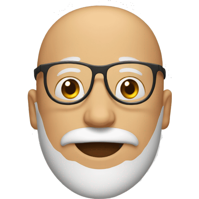 bald man with beard and glasses birthday hat emoji