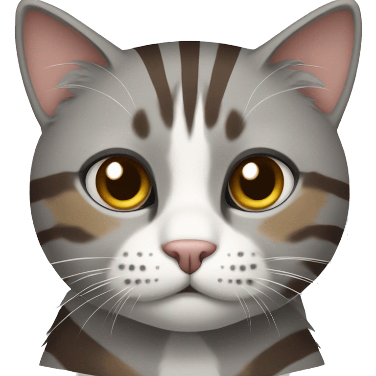 grey with brown stripes cat emoji