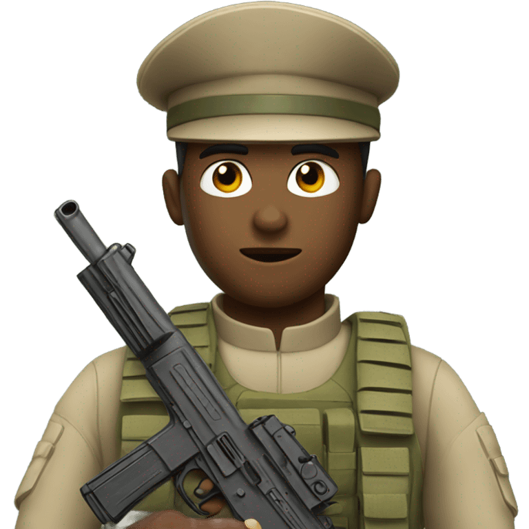 Soldier holding a pistol emoji